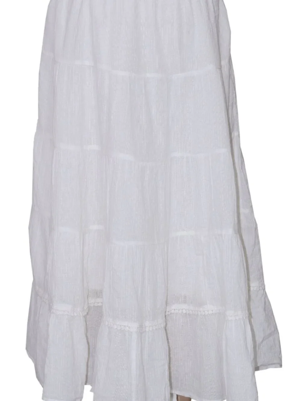 Free People Bright Side Midi Skirt High-rise Tiered Pullover Tofu L - Picture 4 of 6